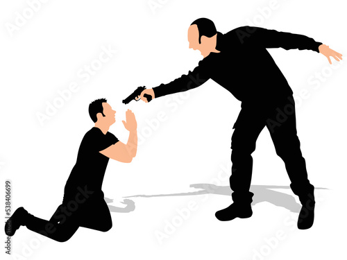 man with a gun to a hostage