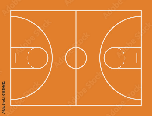 Basketball court layout. Sport game flooring background.