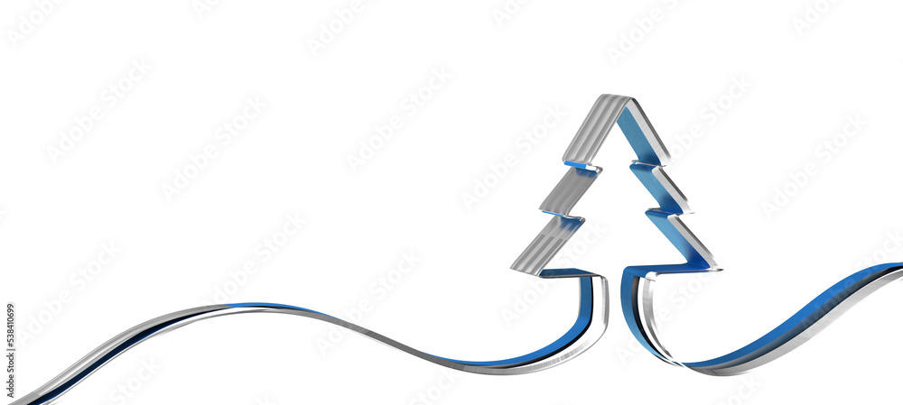 Christmas Tree in One line Drawing Style Christmas Tree in One line Drawing Style