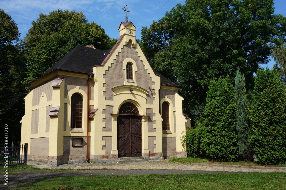 Chapel with tomb of Adolf Lamprecht, built in 1900. Mikolow, Poland.