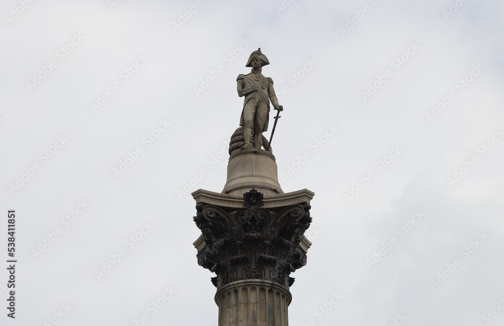 Fototapeta premium The statue of Admiral Nelson in Trafalgar Square, London