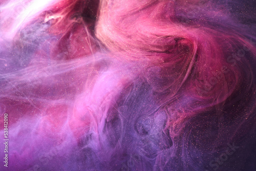 Pink lilac abstract background, luxury smoke, acrylic paint underwater explosion, cosmic swirling ink