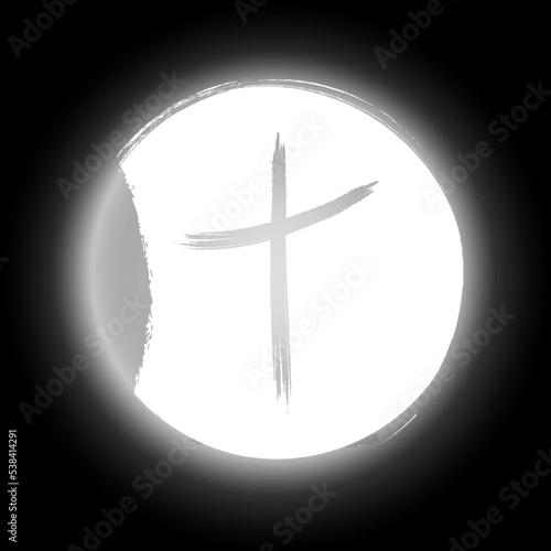 Empty Tomb With Crucifixion At Sunrise - Resurrection Concept
