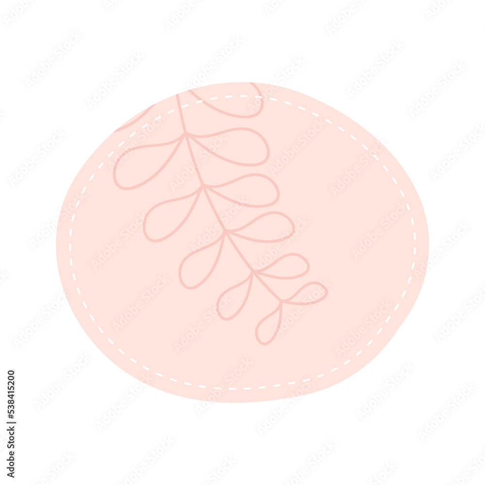Hand drawn circle peach sticky note with dashed line border Hand drawn circle peach sticky note with dashed line border