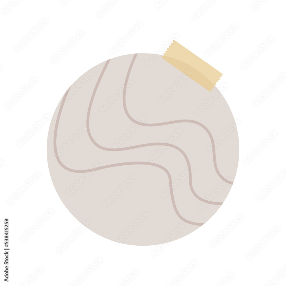 Circle gray sticky note with tape Circle gray sticky note with tape