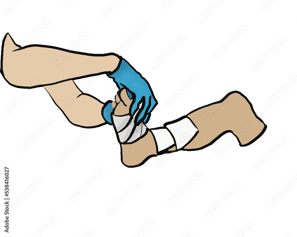 Wound Care Concept Clipart Of A Dressage On A Leg Nursing Art In wound-care-concept-clipart-of-a-dressage-on-a-leg-nursing-art-in