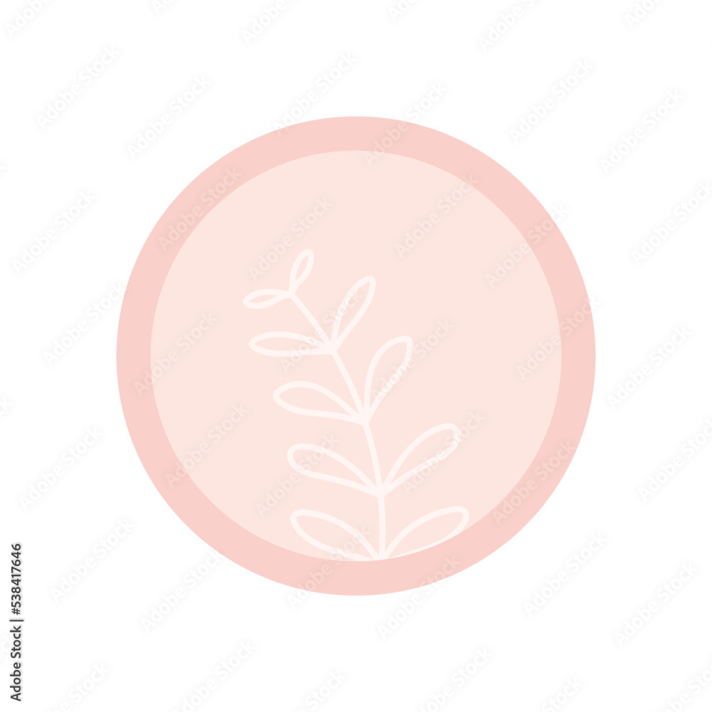 Circle peach sticky note with border Circle peach sticky note with border