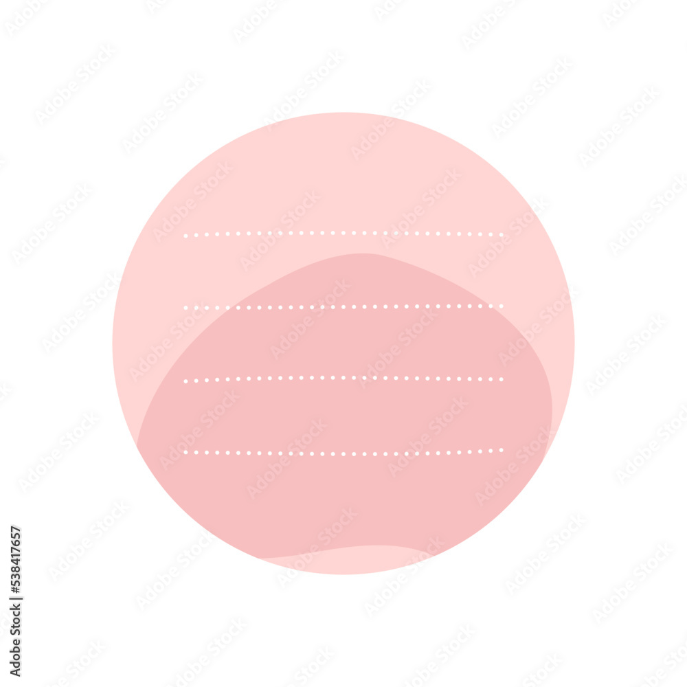 Circle peach sticky note with lines Circle peach sticky note with lines