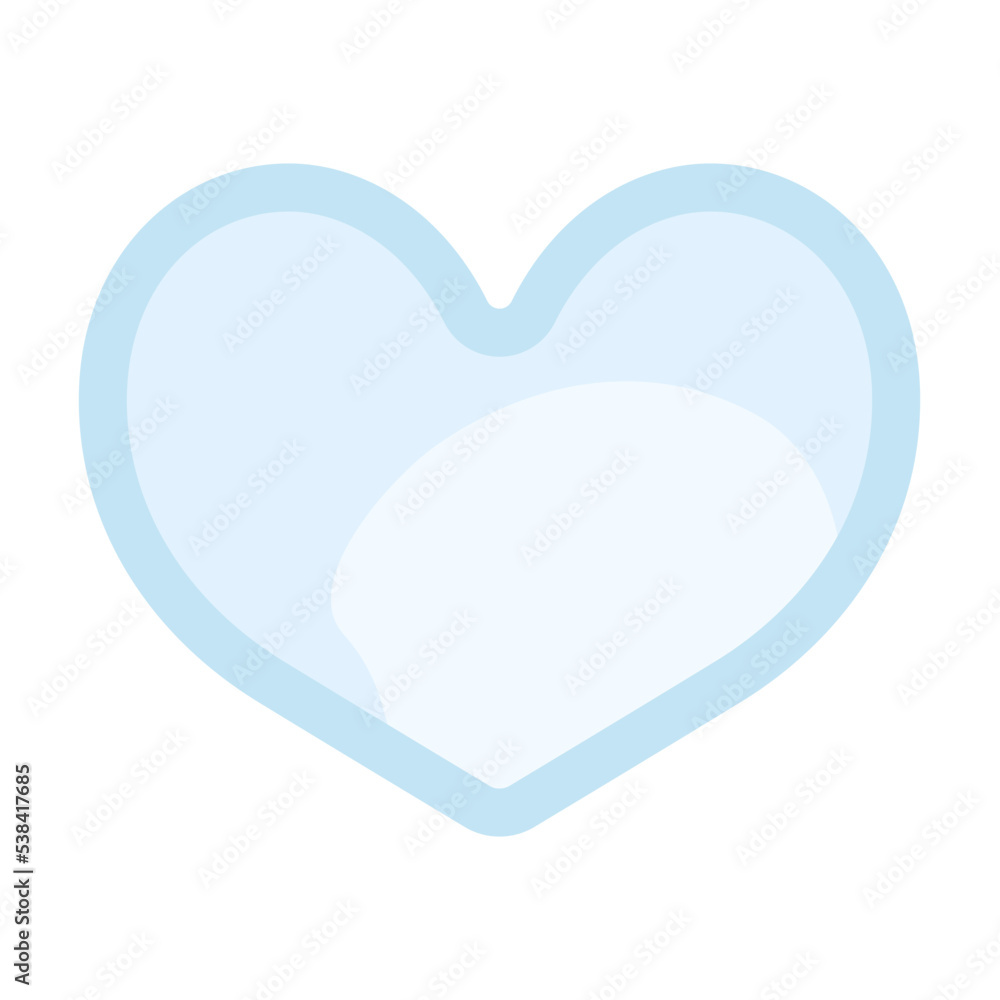 Heart blue sticky note with border