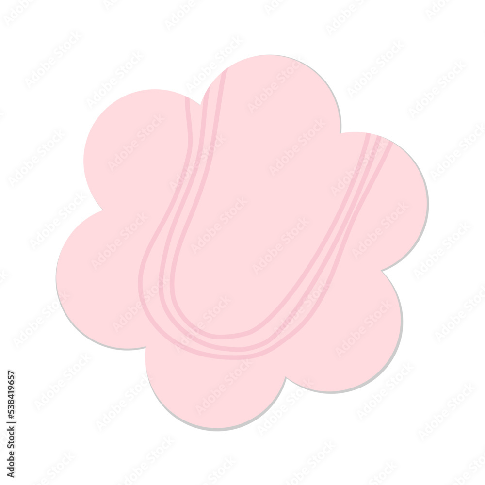 Flower pink sticky note with soft shadow