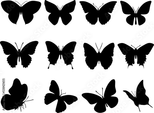 set of butterflies
