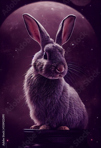 Dark lunar rabbit in the night
