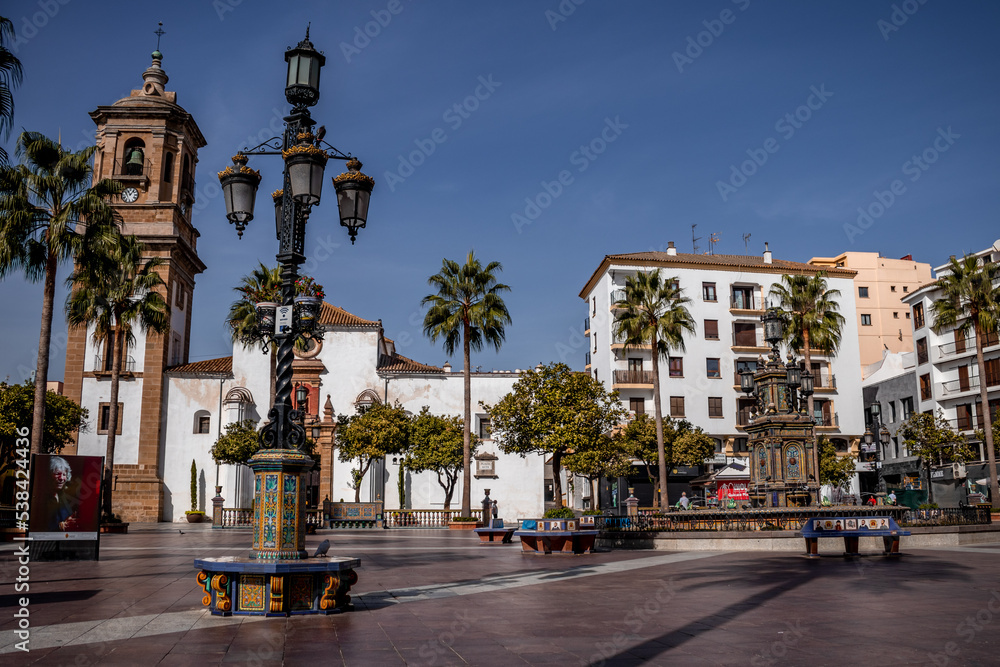 Typical square in an Andalusian city in the south of Spain