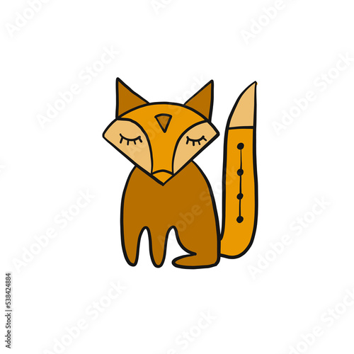 Funny fox. Cute scandinavian style isolated on white background for your design