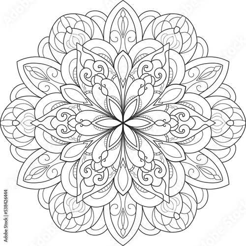 Adult coloring page Mandala.Hand drawn illustration.ornament design for coloring page