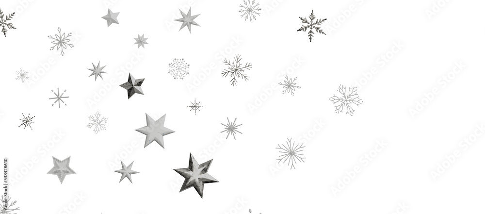 Christmas background design of snowflake and snow falling in the winter 3d illustration Christmas background design of snowflake and snow falling in the winter 3d illustration