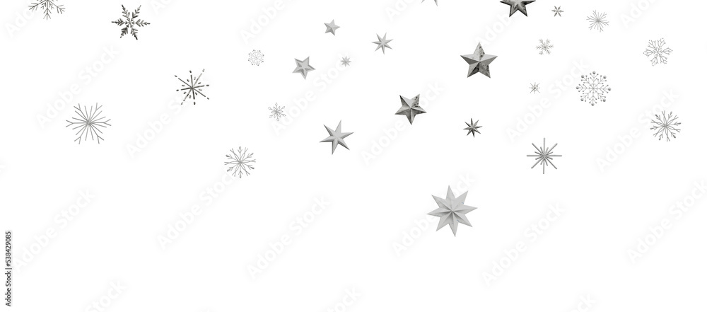 Christmas background design of snowflake and snow falling in the winter 3d illustration Christmas background design of snowflake and snow falling in the winter 3d illustration
