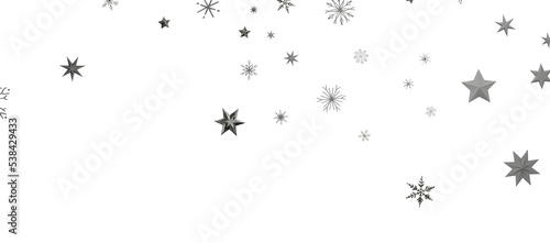 Abstract Gold Star Falling Soft Focus Background, 3D rendering.