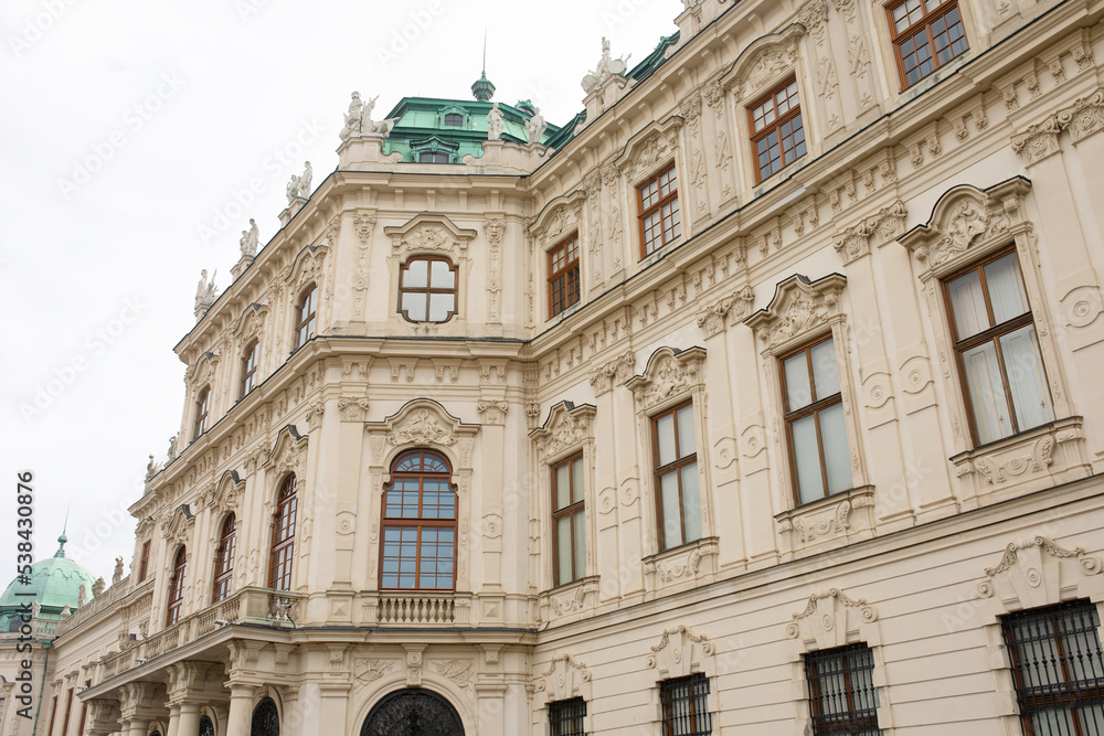 Facade of Upper Belvedere palace in Vienna, Austria.