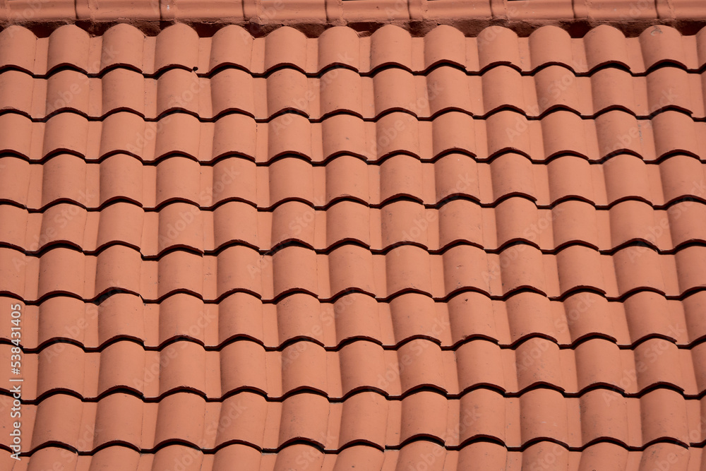 Orange Ceramic Tile Roof on a Sunny Day Orange Ceramic Tile Roof on a Sunny Day