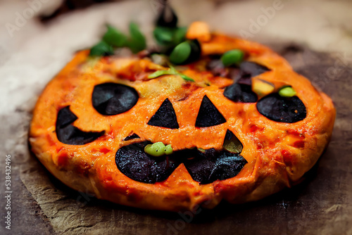Halloween scary pizza