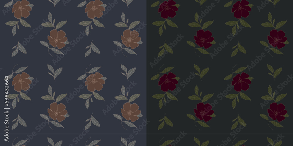 pattern with flowers natural modern wallpaper
