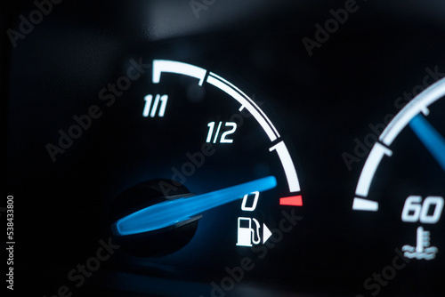 gauge with fuel gauge - low fuel position photo