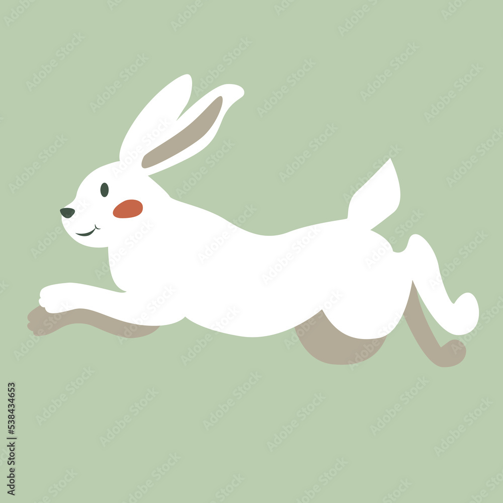 White rabbit bunny. Christmas cute hare. White rabbit bunny. Christmas cute hare.