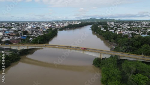 Aerial view of the capital city of Cordoba in Colombia, Montería_Córdoba_Colombia (Rio Sinú)