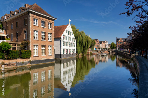 View over a canal at some monumental buildings