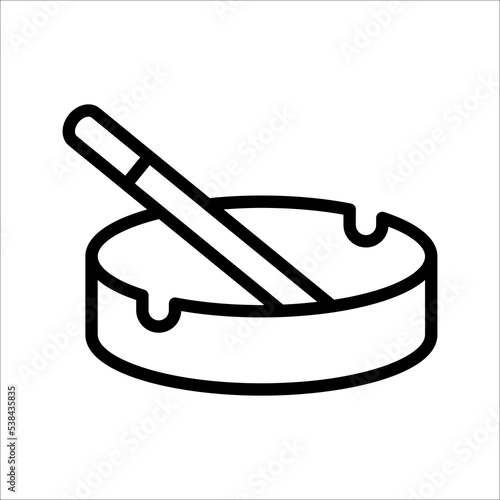 Ashtray Icon, Cigarette Ashtray Vector Art Illustration on white background