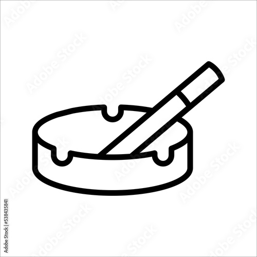 Ashtray Icon, Cigarette Ashtray Vector Art Illustration on white background