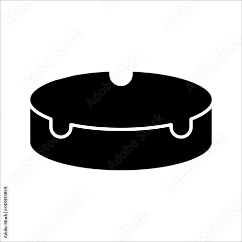 Ashtray Icon, Cigarette Ashtray Vector Art Illustration on white background