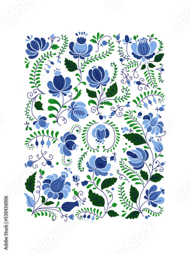 Gzhel ornament, sketch for your design