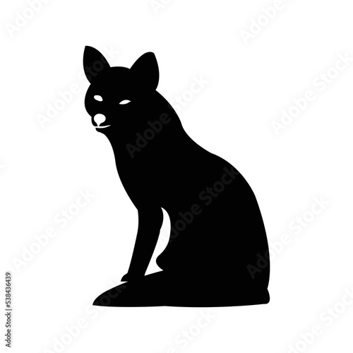 Wild animal fox vixen icon | Black Vector illustration |