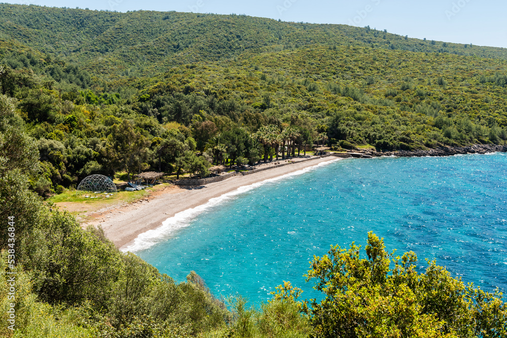 Boncuk beach near Marmaris resort town in Mugla province of Turkey.