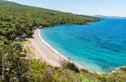 Fototapeta Naklejka Na Ścianę i Meble -  Boncuk beach near Marmaris resort town in Mugla province of Turkey.