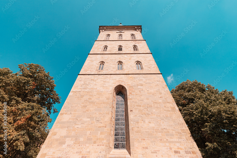 Spire of a church or rathaus in Osnabruck old town, Lower Saxony, Germany