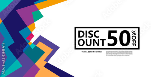 Colorful abstract geometric banner template. Giveaway, discount, cash back, gift card, and member card bonus design template.