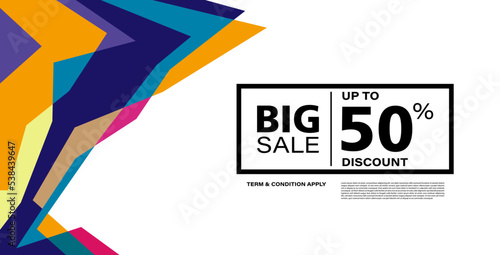Colorful abstract geometric banner template. Giveaway, discount, cash back, gift card, and member card bonus design template.