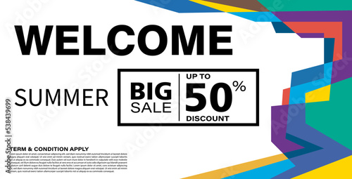 Colorful abstract geometric banner template. Giveaway, discount, cash back, gift card, and member card bonus design template.