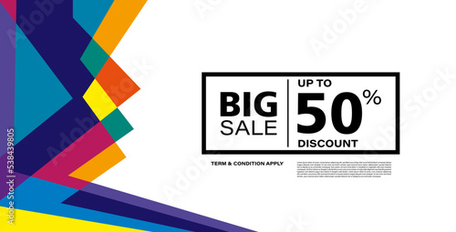 Colorful abstract geometric banner template. Giveaway, discount, cash back, gift card, and member card bonus design template.