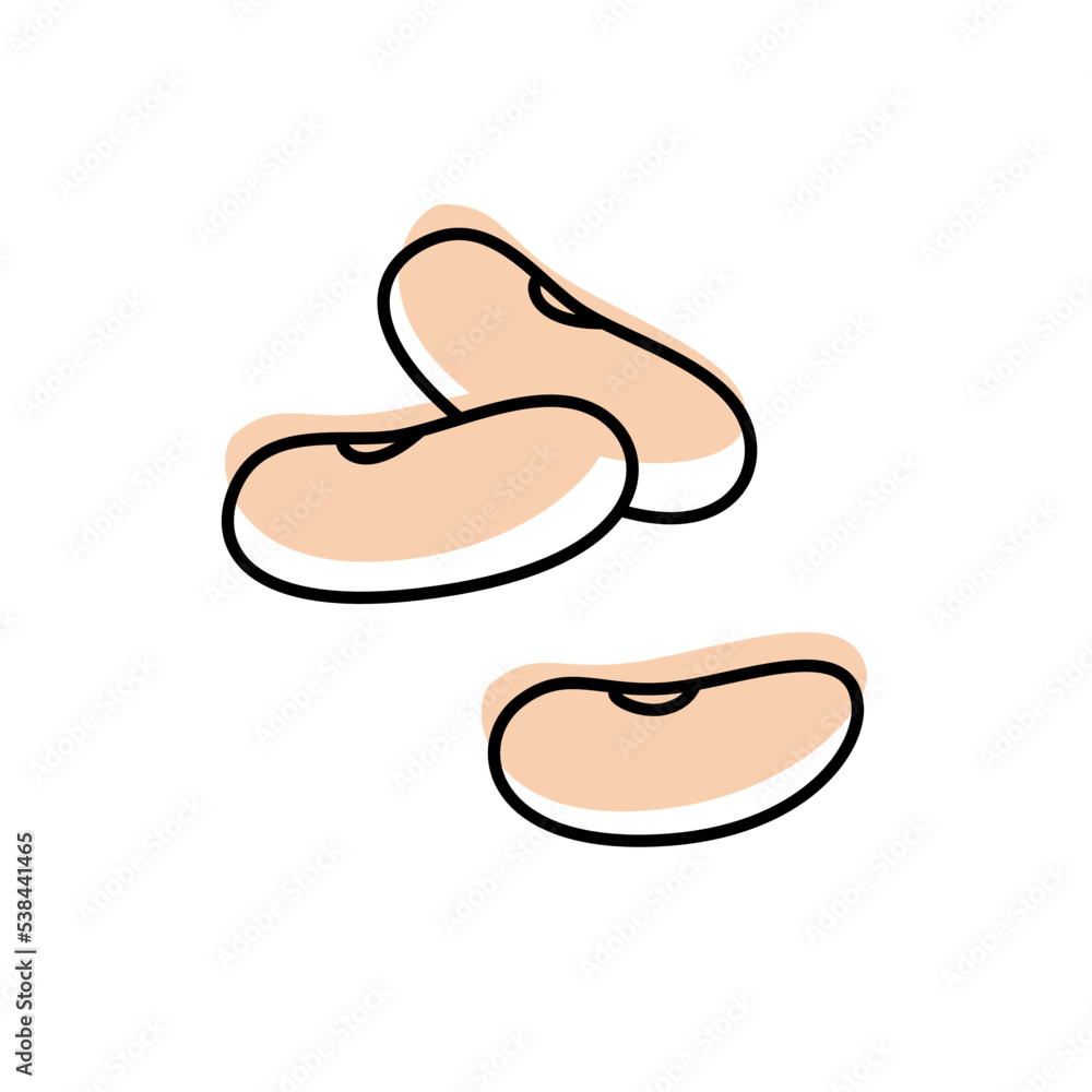 Doodle outline bean with spot. Vector hand-drawn illustration for packing isolated on transparent background Doodle outline bean with spot. Vector hand-drawn illustration for packing isolated on transparent background