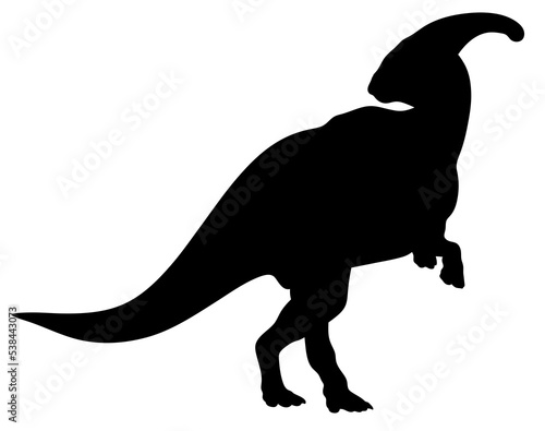 Dinosaur silhouette. Jurassic animal. Dino isolated illustration.