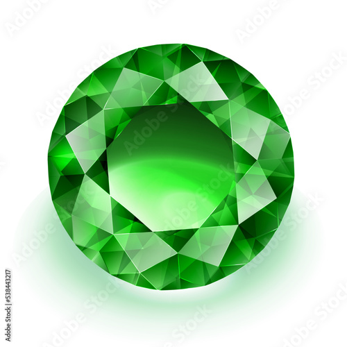 Emerald - vector diamond realistic gemstone illustration