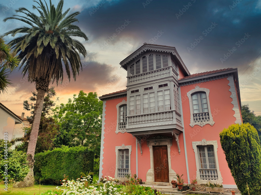 Modernist house, casa indianos, in Llanes, Asturias, Spain