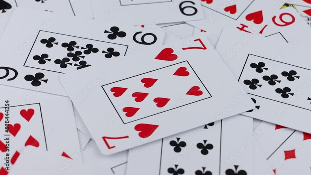 Rotating playing cards - close up view. Rotating playing cards - close up view.