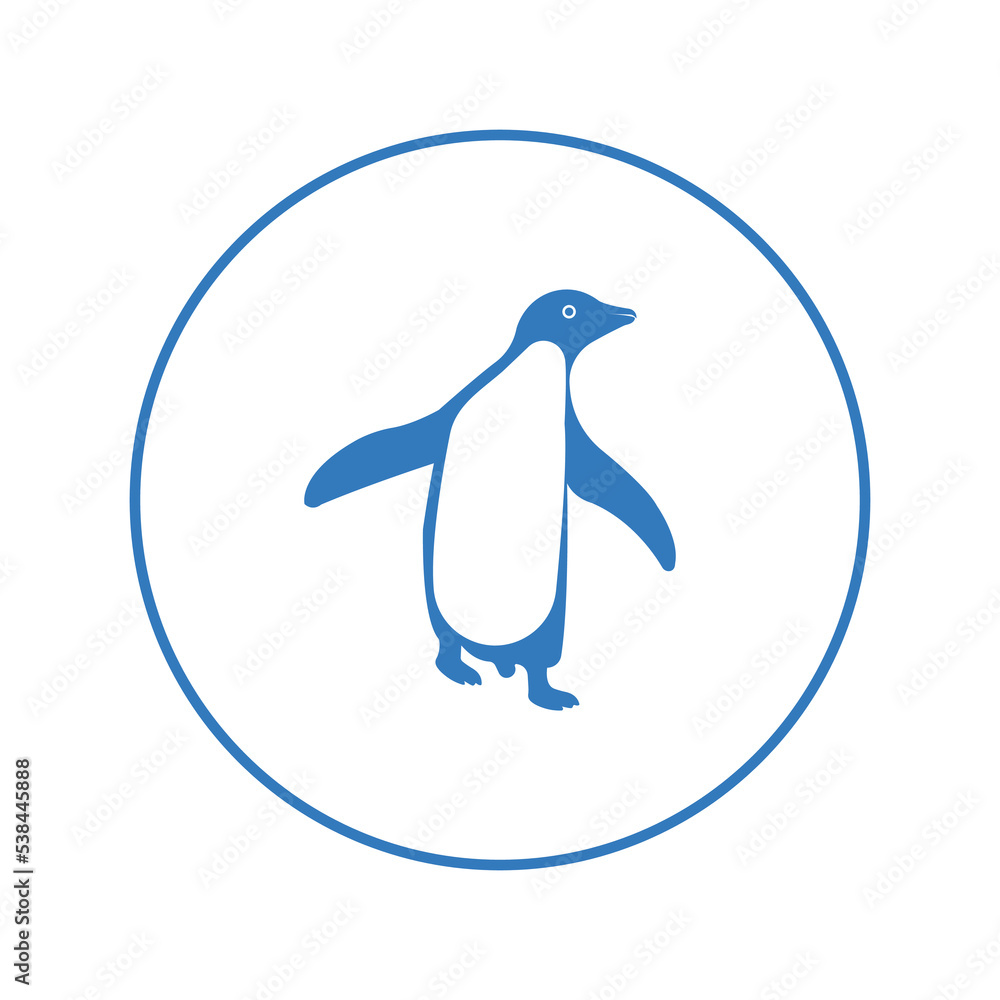 Obraz premium Arctic animal penguin bird icon | Circle version icon |