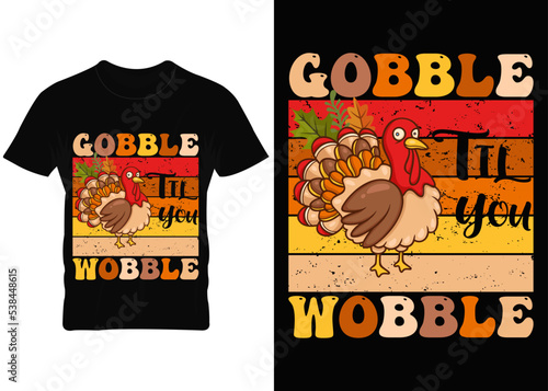 gobble till you wobble with retro graphic