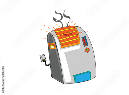 An image of an electric portable space heater vector illustration
